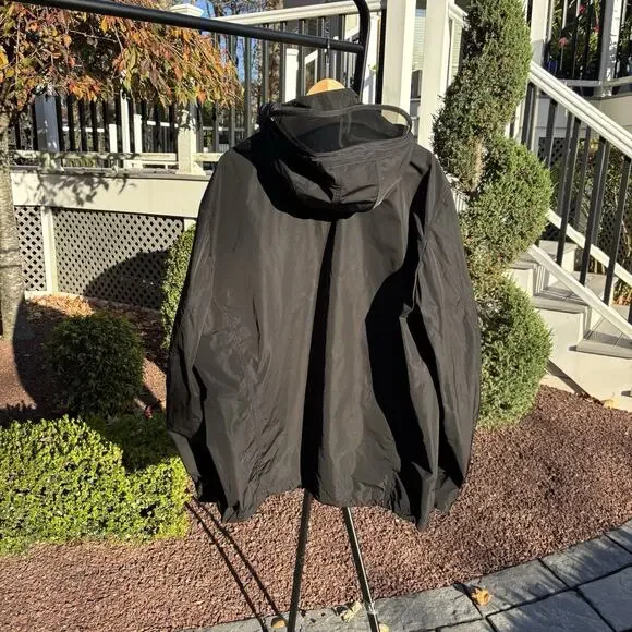Authentic Burberry Rain Jacket Visor Taffeta Hooded Mens 54 Waterproof Black